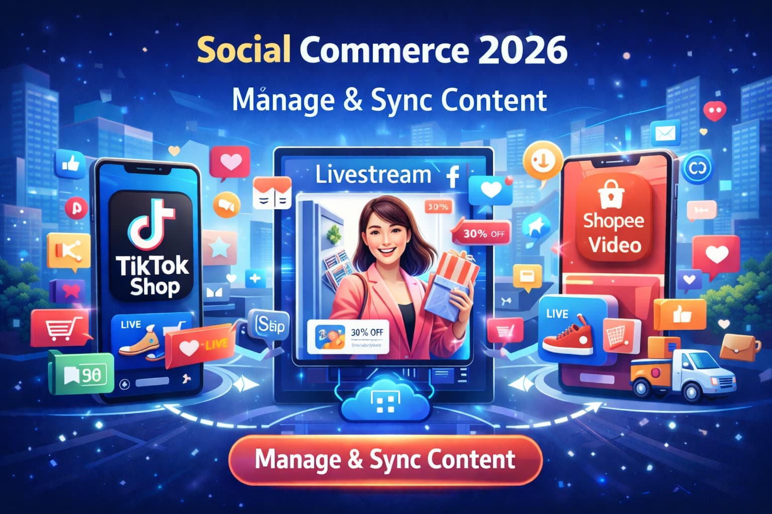 Social Commerce 2026 - quản lý nội dung bán hàng đồng bộ đa kênh